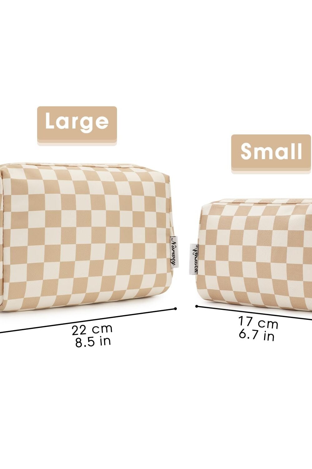 Narwey Large Checkered Makeup Bag Women - Image 3