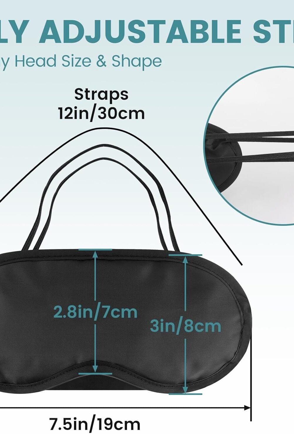 djustable Sleep Eye Masks with Nose Pad - Bulk Comt 3 Djustable Sleep Eye Masks With Nose Pad - Bulk Comt - Image 3