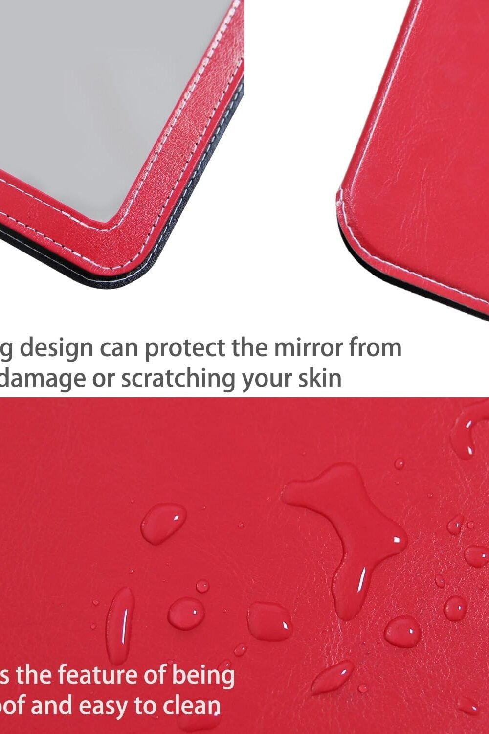 Vel Djustable Red Desk Mirror With Stand - Image 6