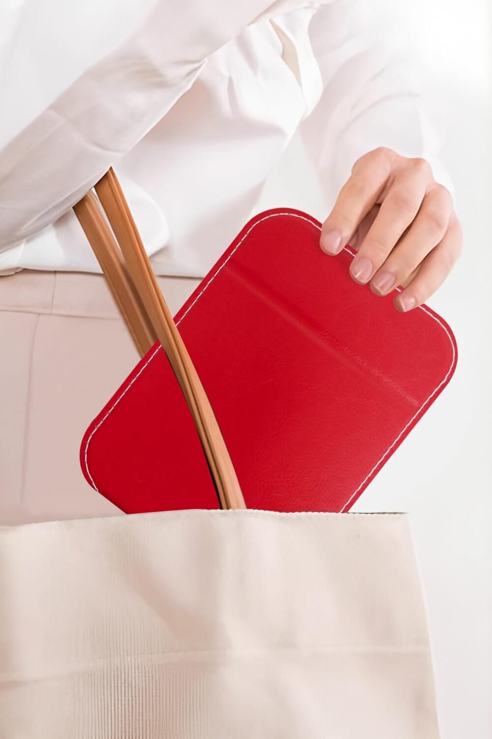 Vel Djustable Red Desk Mirror With Stand - Image 7