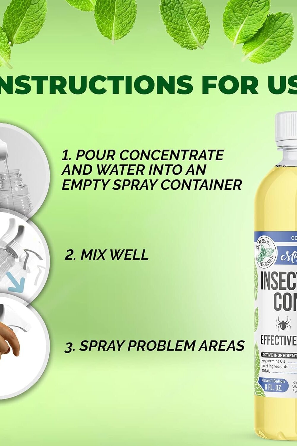 Mighty Mt Peppermt Oil Bug Repellent - Natural Insect Contro - Image 3