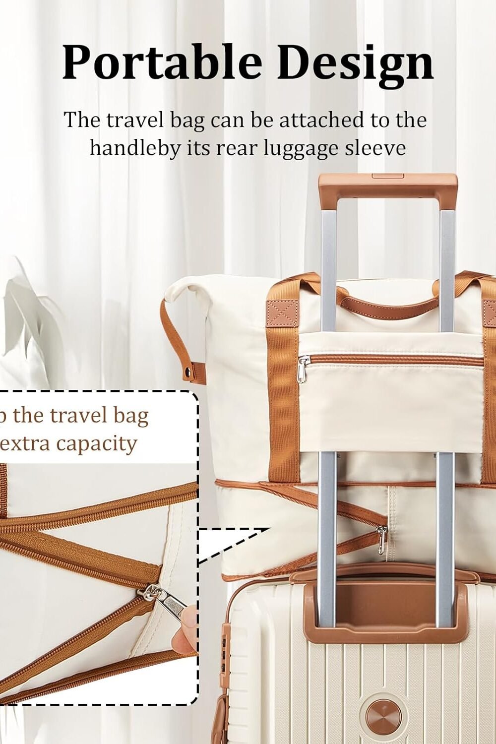 Joyway Lightweight Hardshell Luggage Set - Beige - Image 4