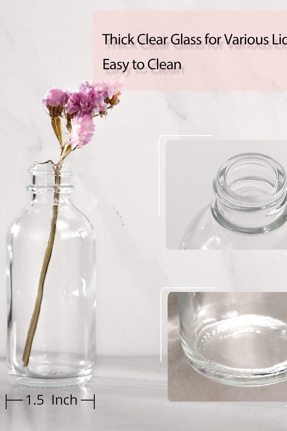 Small Clear Glass Bottles With Lids - Oz - Image 3