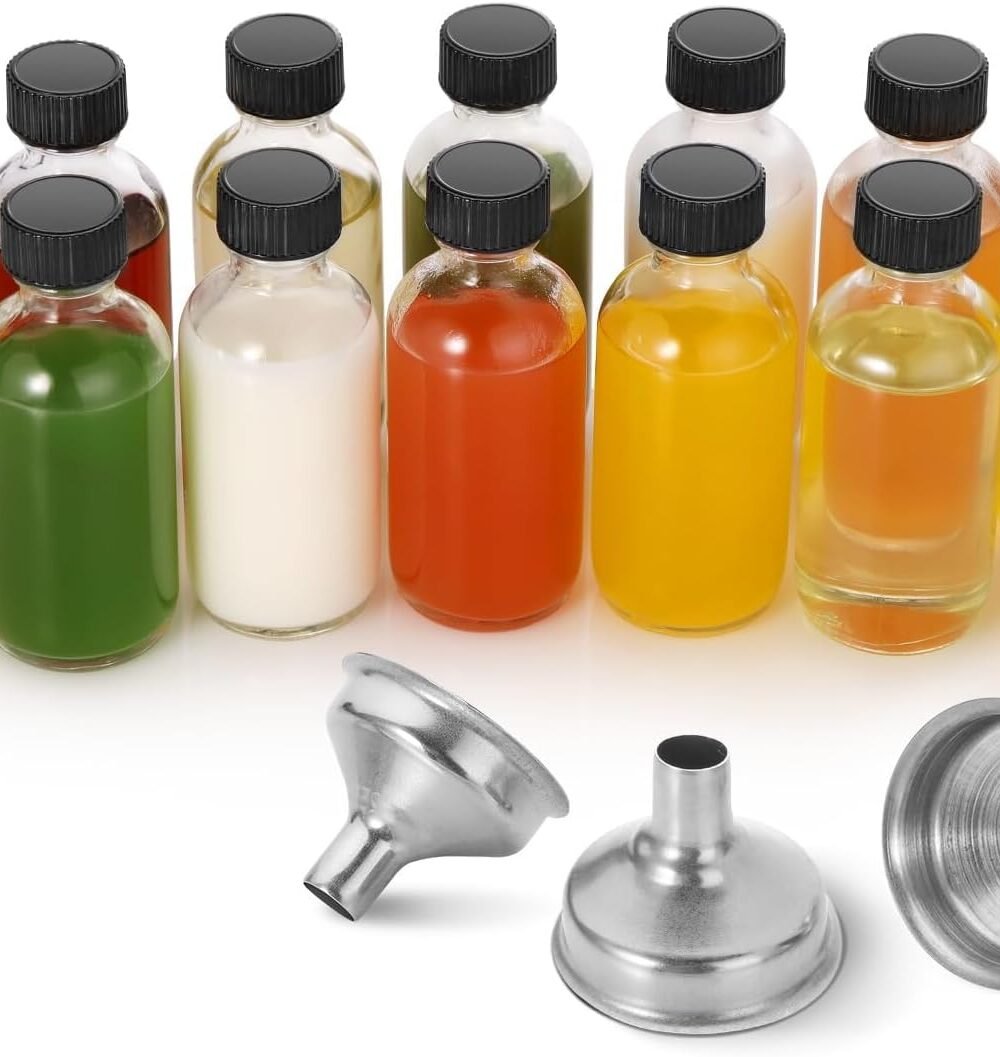 Small Clear Glass Bottles With Lids - Oz - Image 6