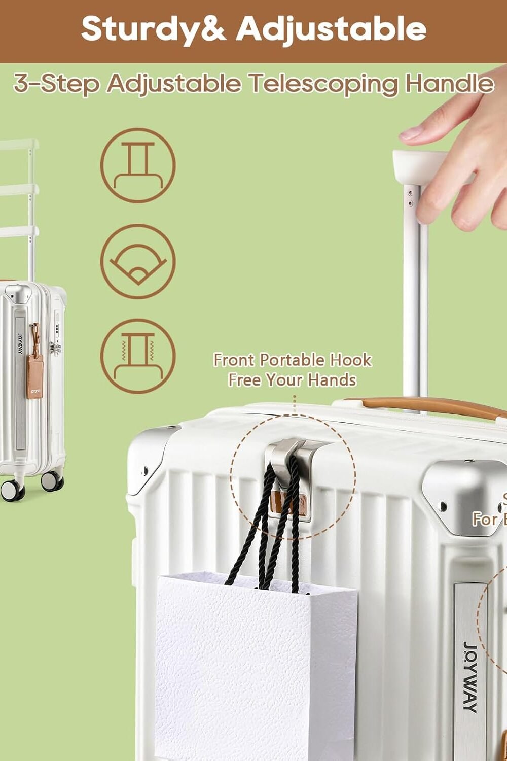 Smart Expandable Carry-On Luggage With Usb Cup Holder - Image 5