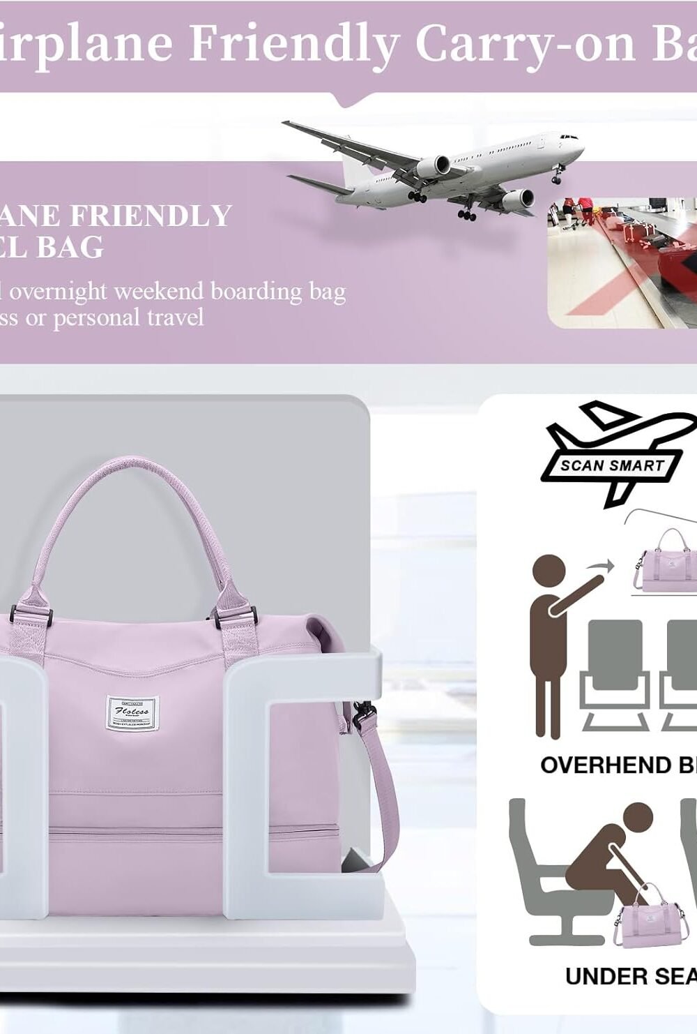 Women'S Weekender Bag With Shoe Compartment - Image 3