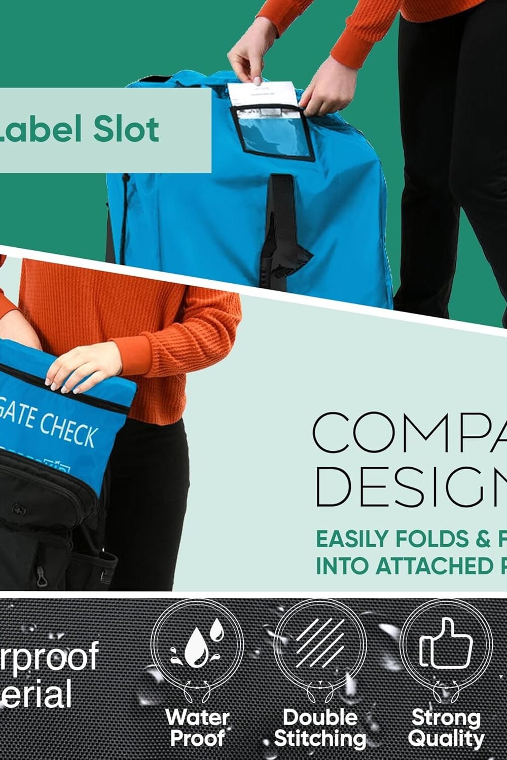 Reperkid Car Seat Avel Bag - Black Green - Image 5