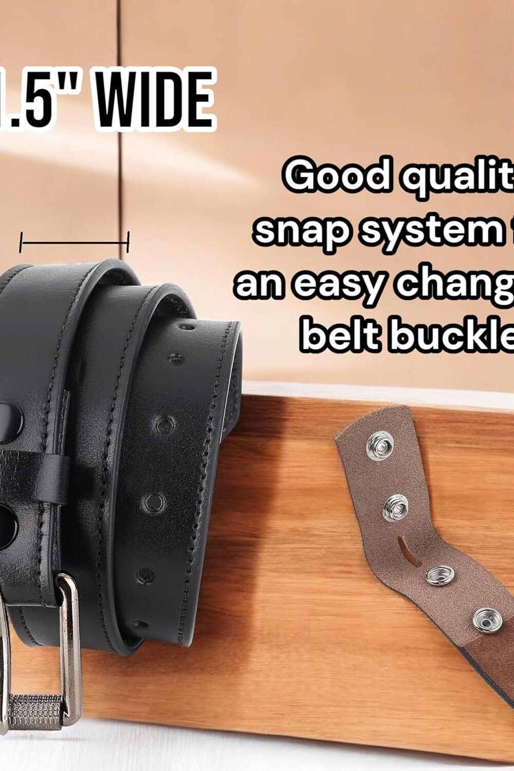 Men'S Full Grain Leather Belt With Hidden Zipper Pocket - Image 4