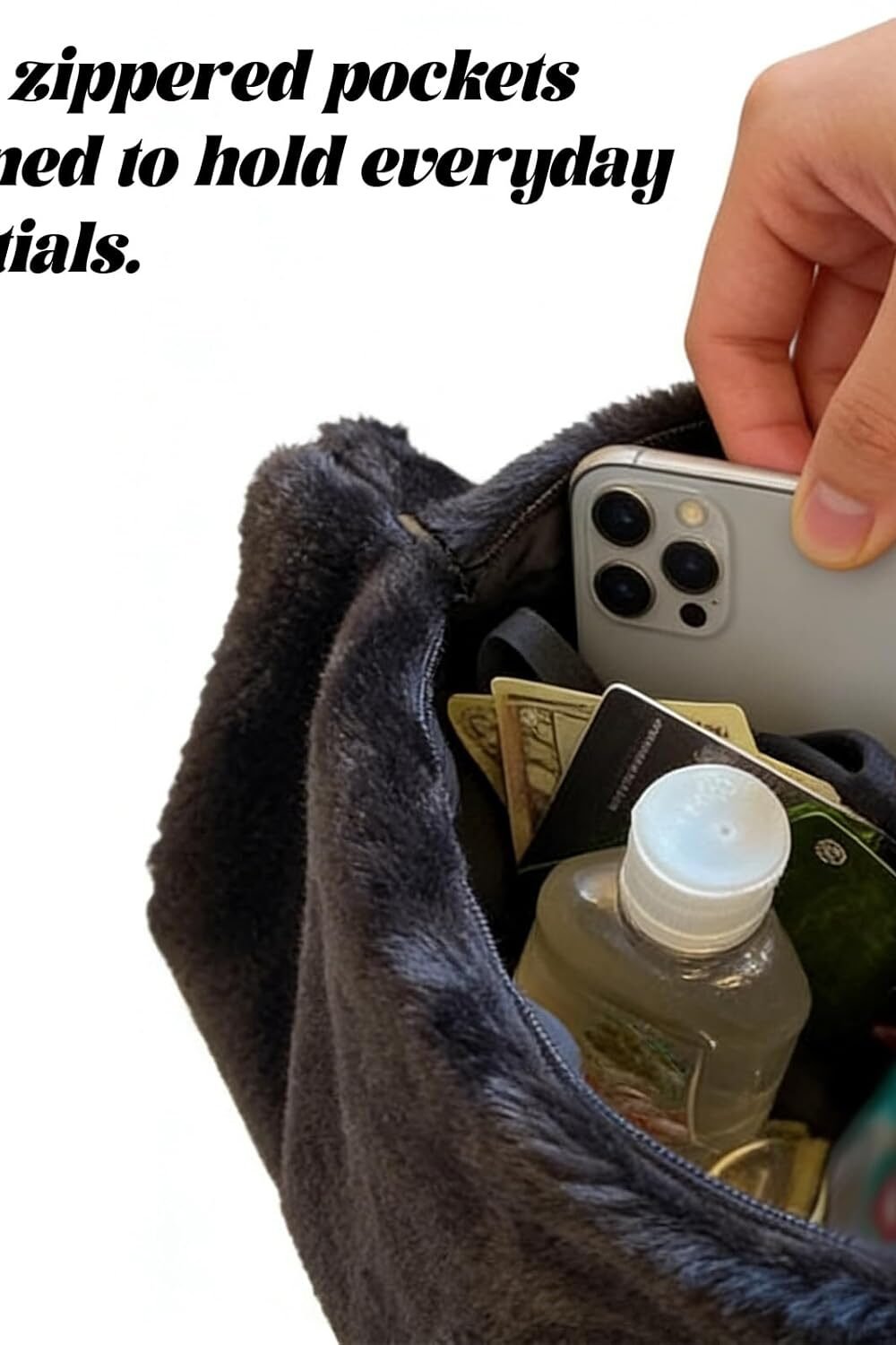 Cozy Faux Fur Scarf With Hidden Pocket - Image 3