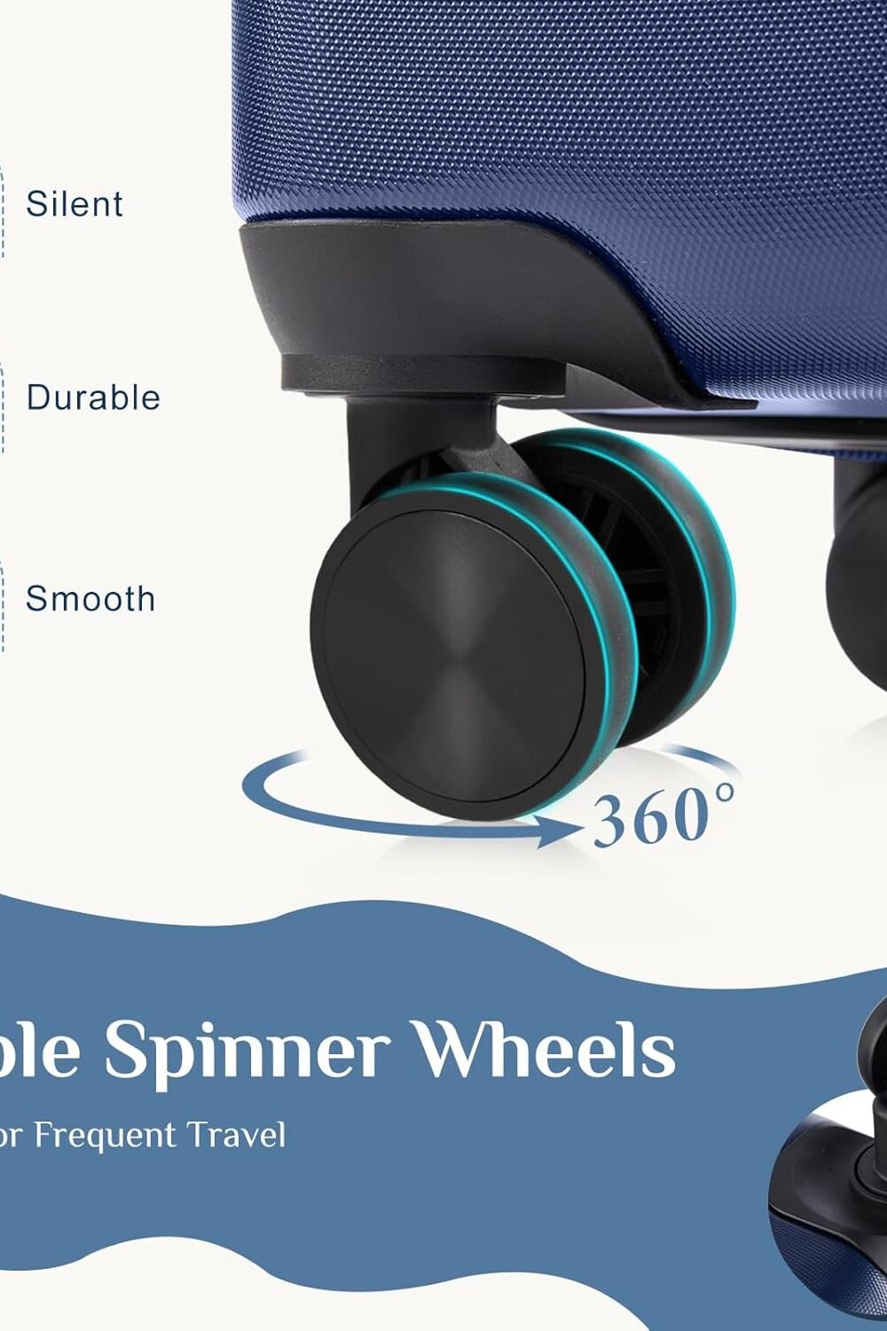 Lightweight Expandable Carry-On Luggage - Blue - Image 3