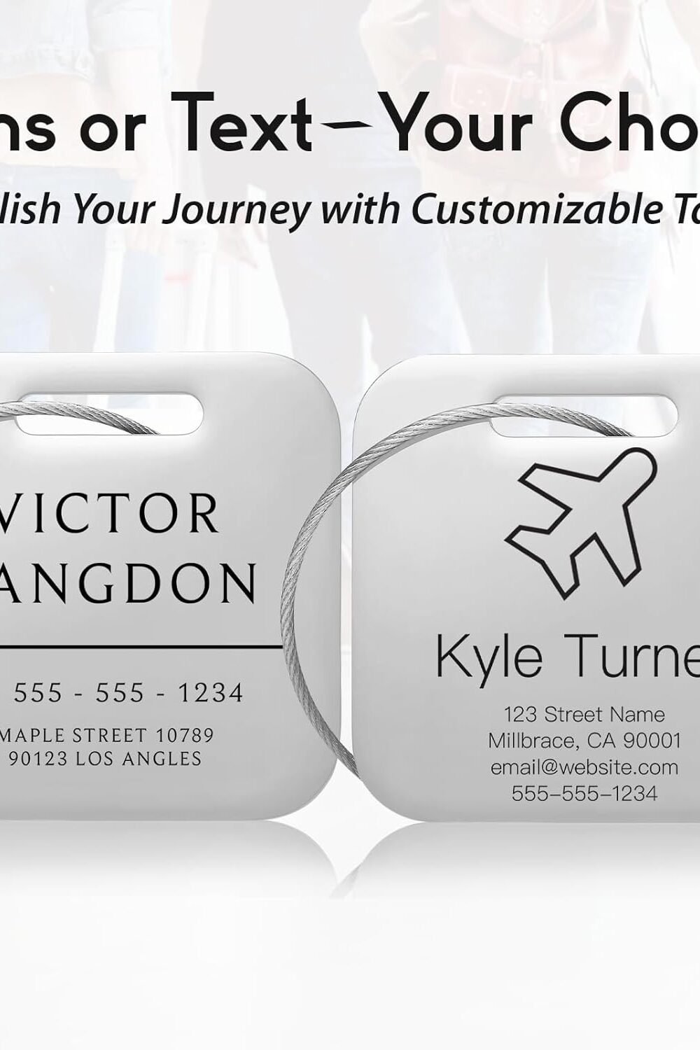 Personalized Staless Steel Luggage Tags - Cusm Avel Id - Image 3