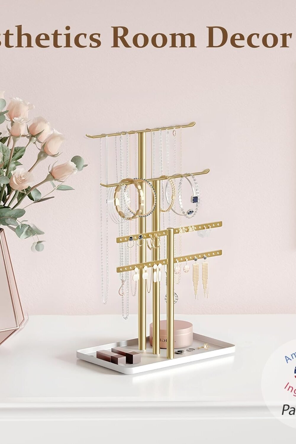 Sturdy Gold Jewelry Stand Organizer Women - Image 5