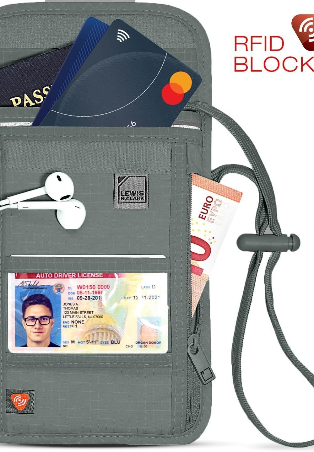 Rfid Blockg Neck Wallet - Avel Passport Holder - Image 5