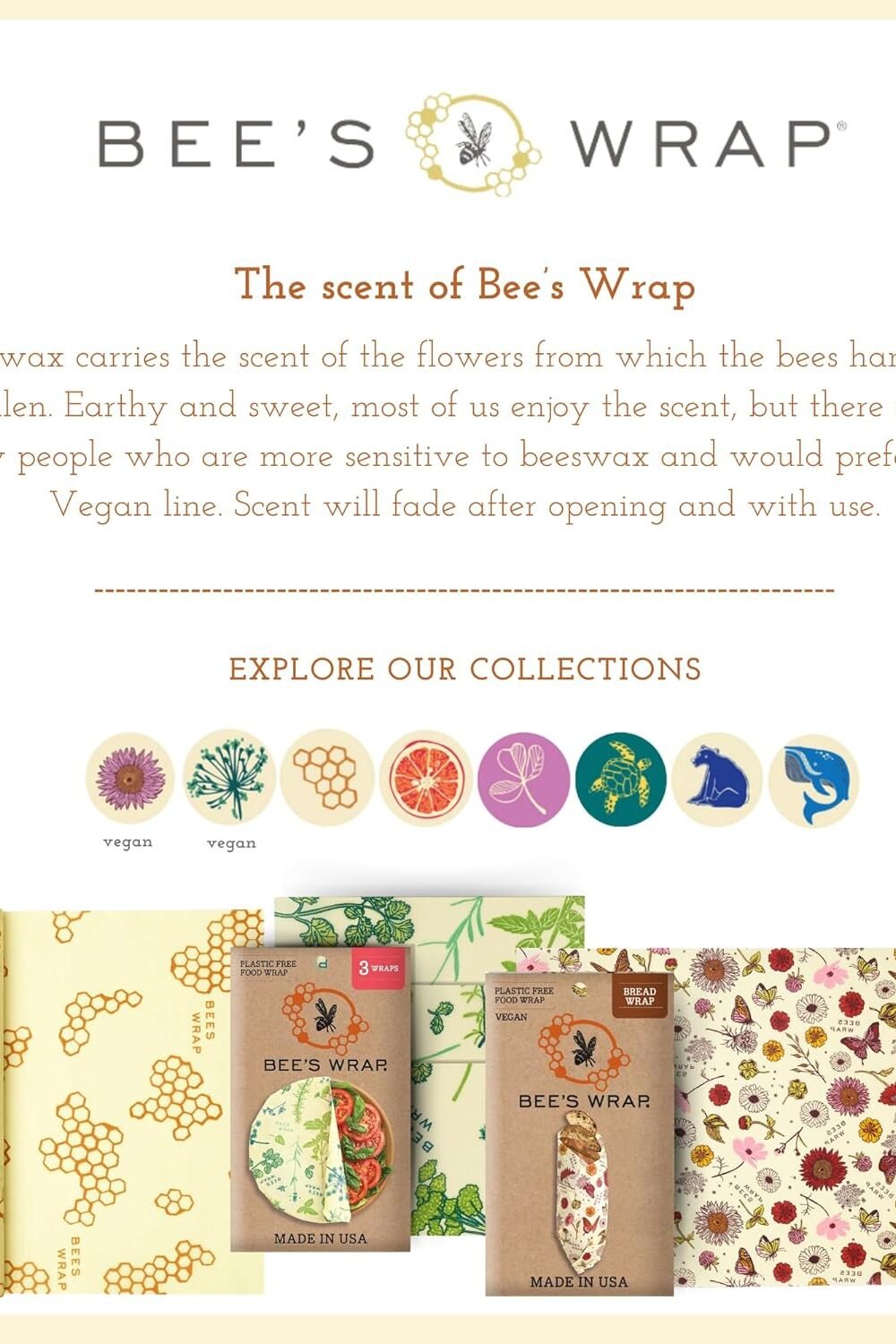 Bee's Wrap Reusable Beeswax Food Wraps - Sizes 4 Bee'S Wrap Reusable Beeswax Food Wraps - Sizes - Image 4