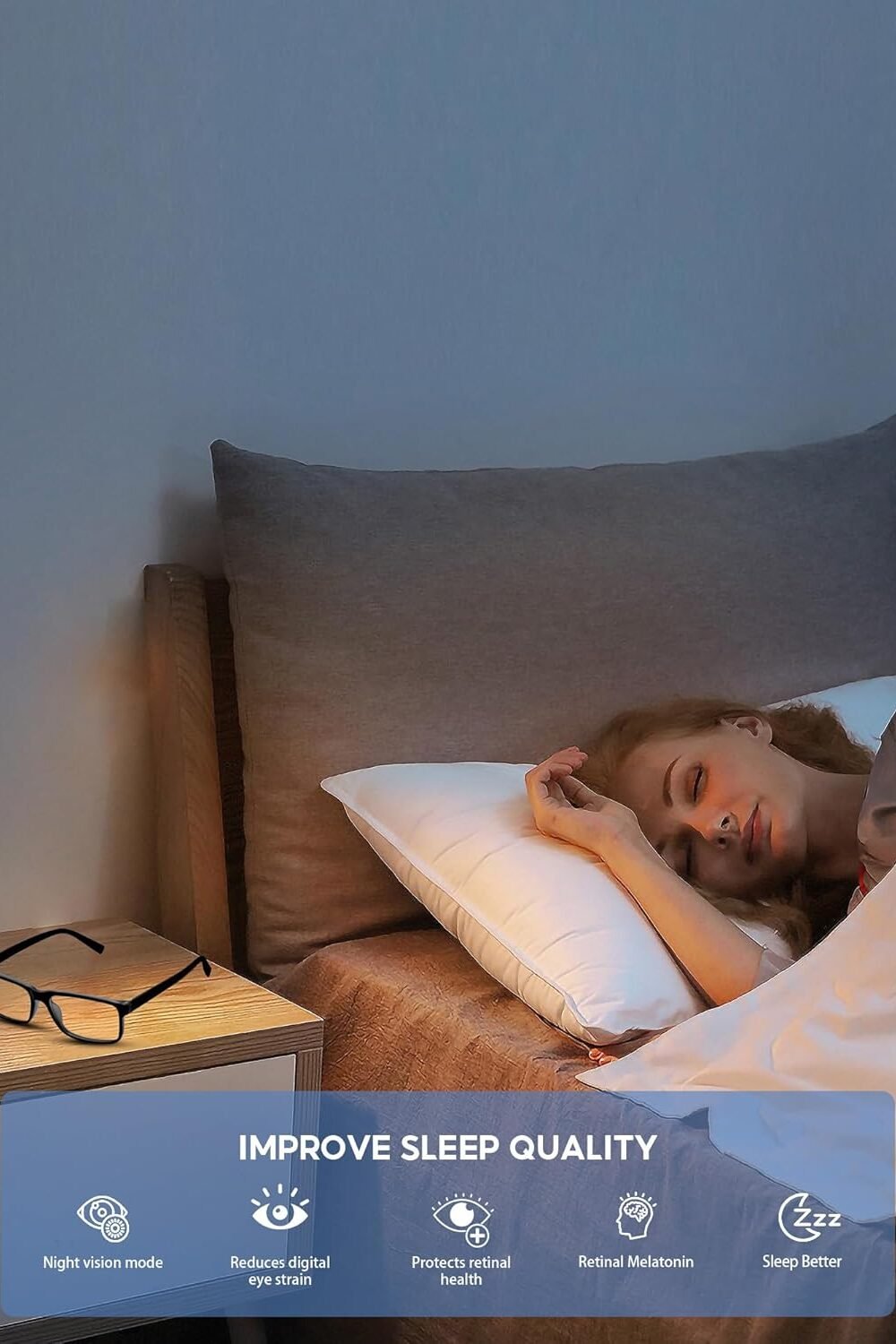 Blue Light Blockg Glasses Sleep Eye Stra Relief - Image 3