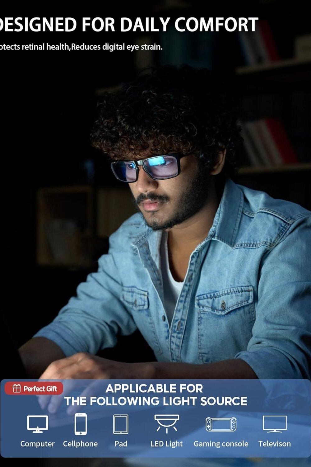 Blue Light Blockg Glasses Sleep Eye Stra Relief - Image 9