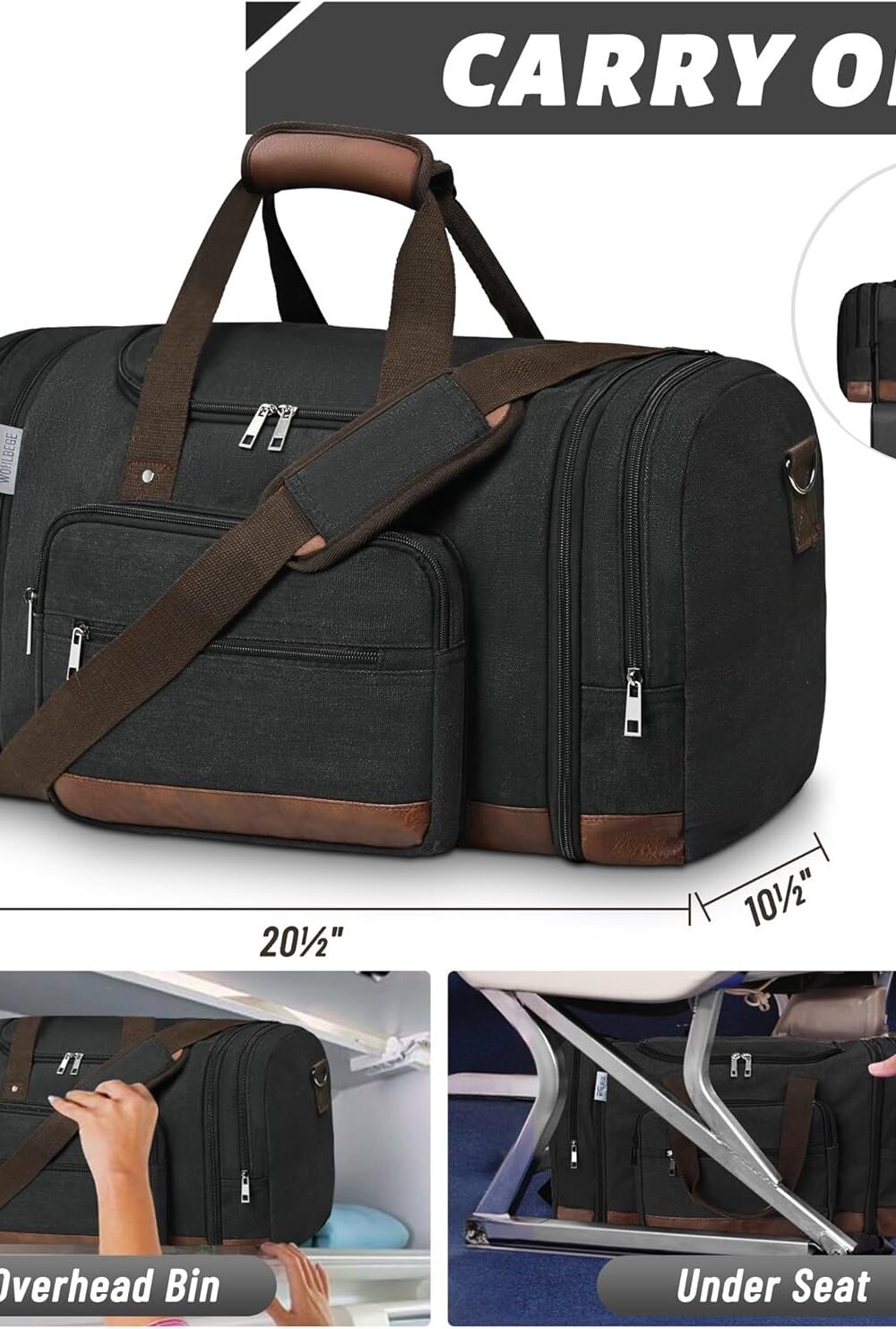 Expandable Canvas Duffle Bag avel 5 Expandable Canvas Duffle Bag Avel - Image 5