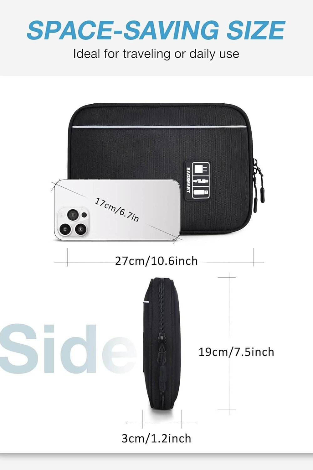 Large Electronics Avel Organizer Case - Black - Image 5