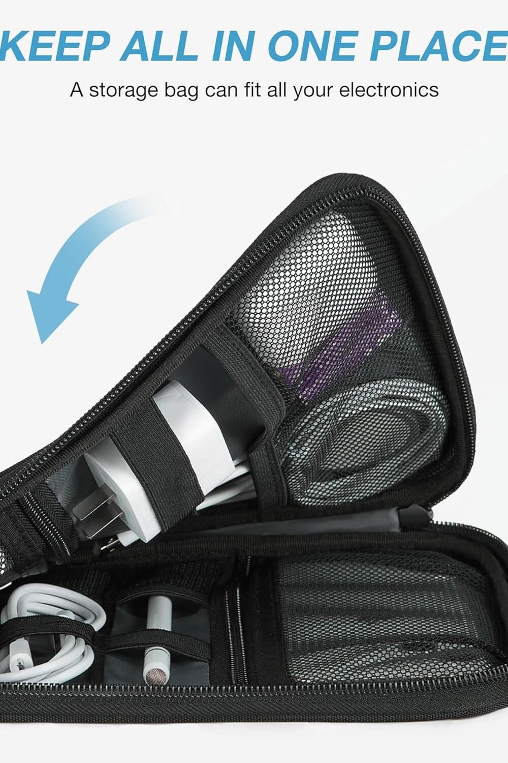 Large Electronics Avel Organizer Case - Black - Image 6