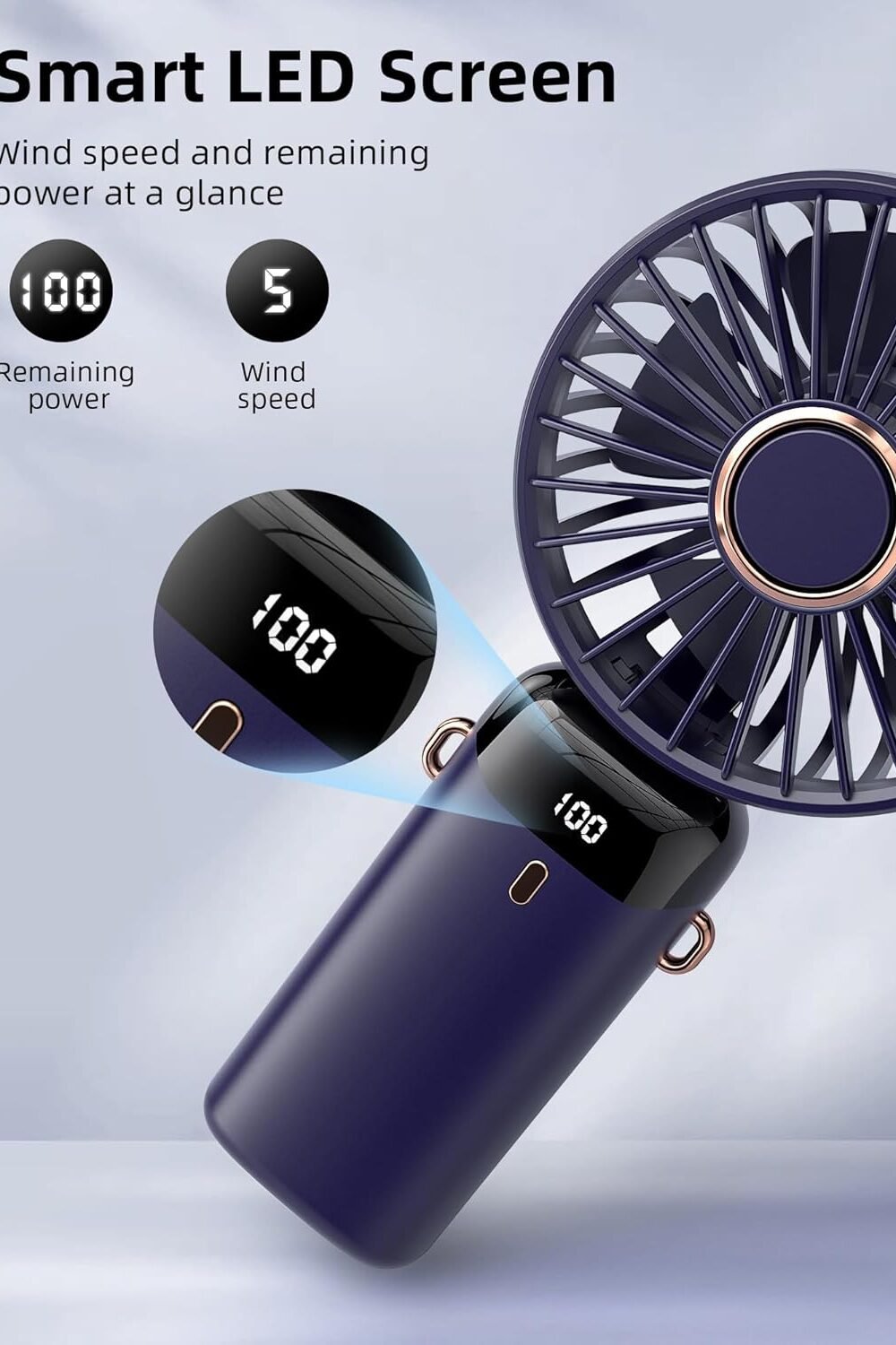 Koonie Portable Handheld Fan - Rechargeable djustable 4 Koonie Portable Handheld Fan - Rechargeable Djustable - Image 4