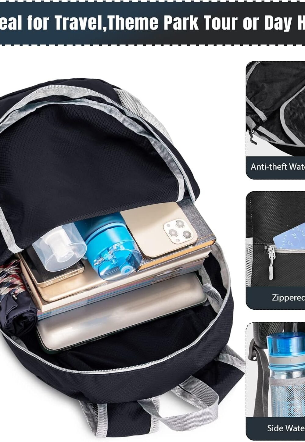 Zomke Lightweight Packable Hikg Backpack - Water Resistant - Image 3