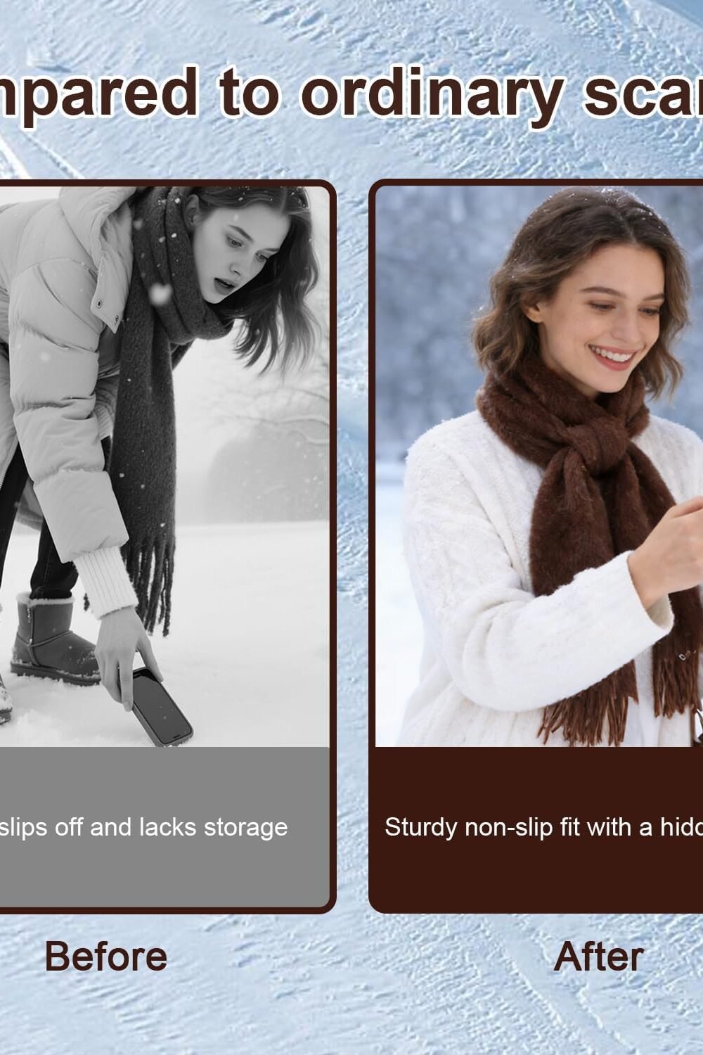 Women'S Faux Fur Scarf With Hidden Pocket - Image 5