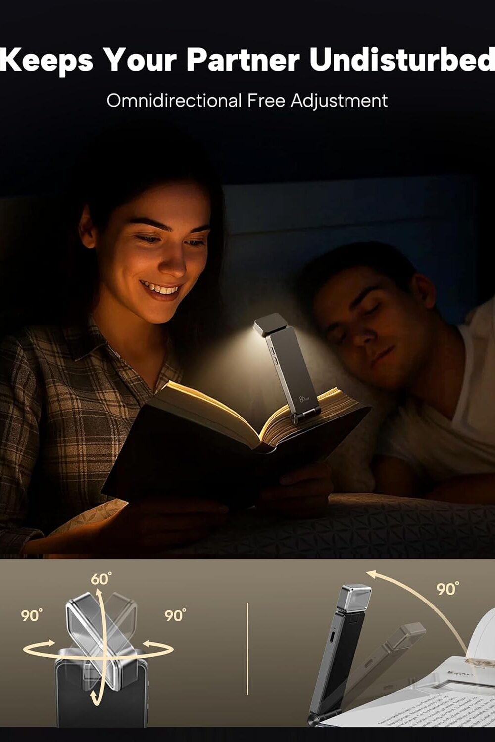 Rechargeable Clip-On Led Book Light - Stepless Dimmg - Image 4