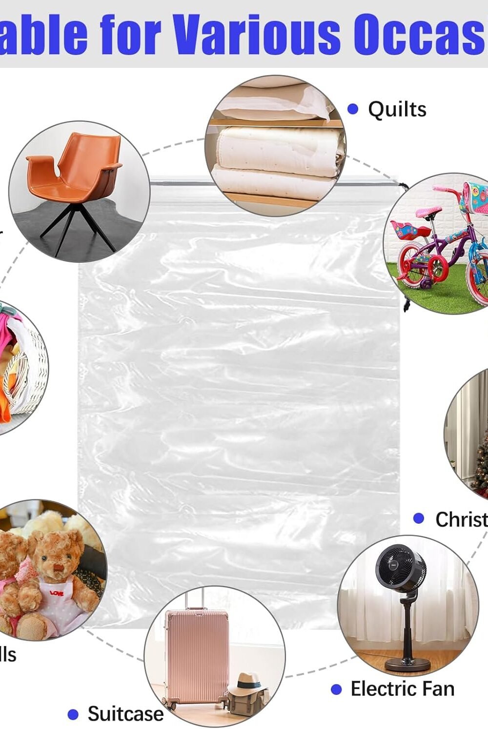 Extra Large Clear Drawstrg Bags - Reusable Srage Pack - Image 4