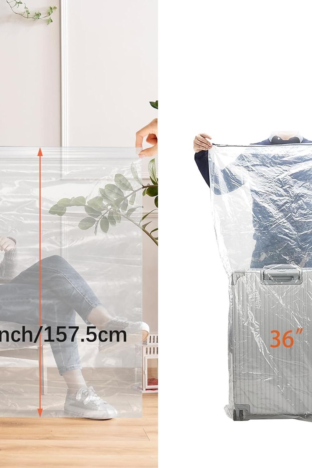 Extra Large Clear Drawstrg Bags - Reusable Srage Pack - Image 5