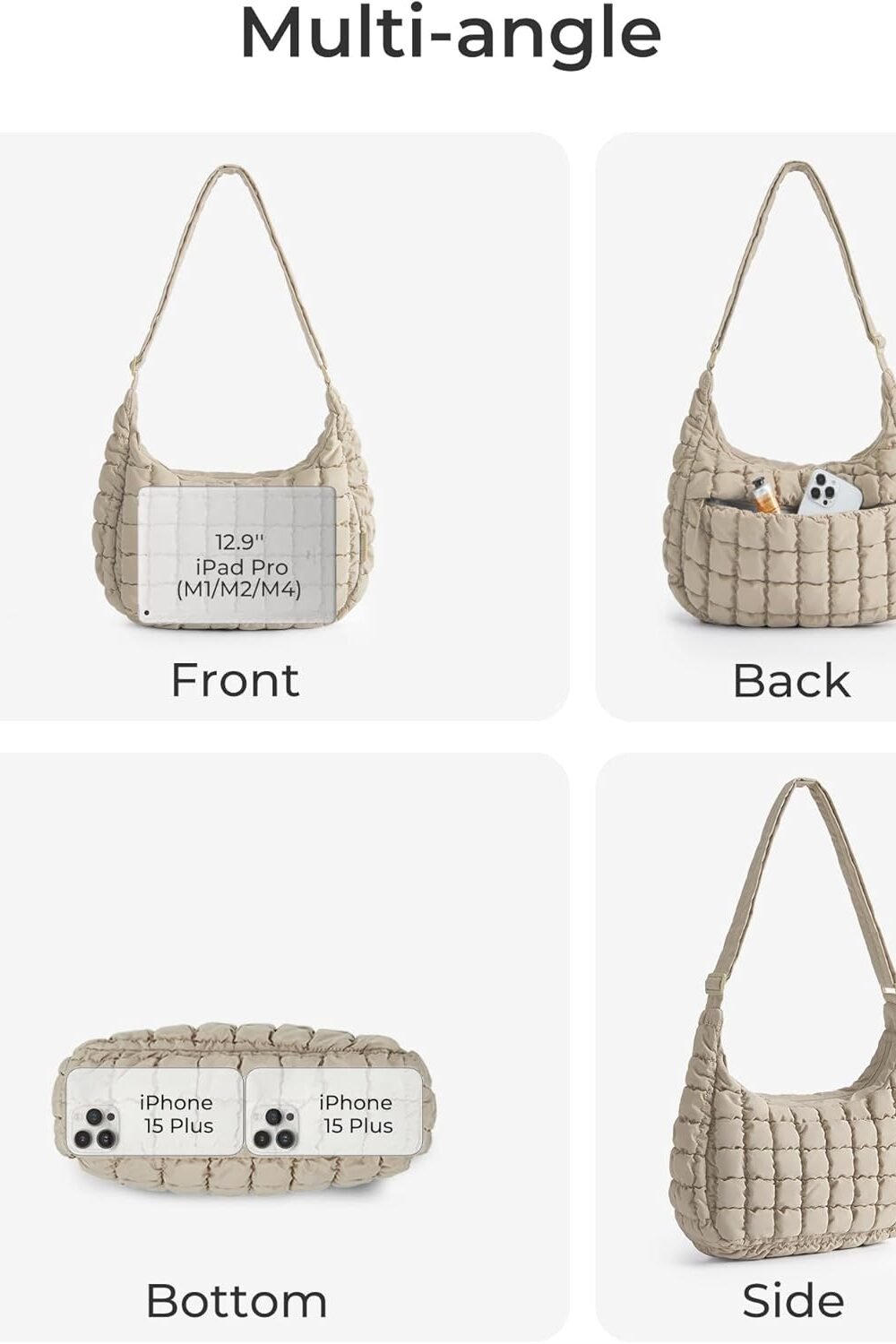 Quilted Crossbody Hobo Bag Women 6 Quilted Crossbody Hobo Bag Women - Image 6