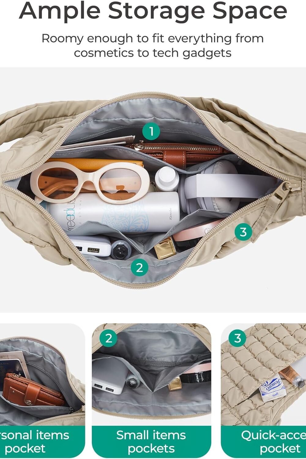 Quilted Crossbody Hobo Bag Women 8 Quilted Crossbody Hobo Bag Women - Image 8