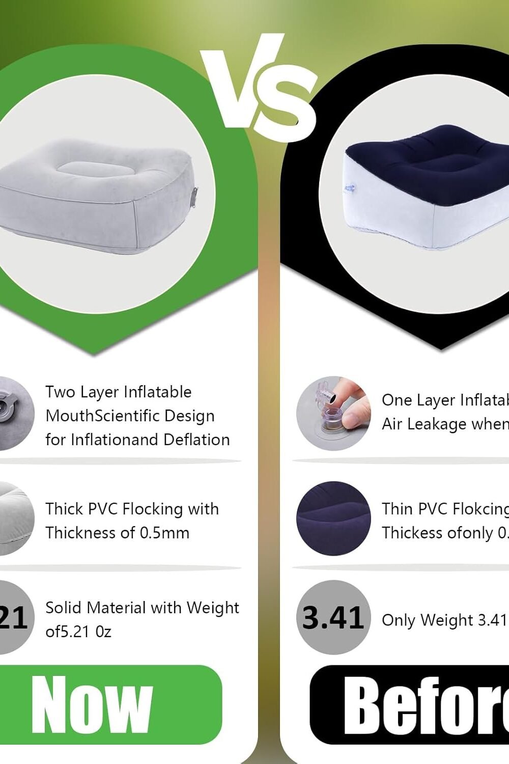 Portable Inflatable Foot Rest Pillow Avel - Image 3