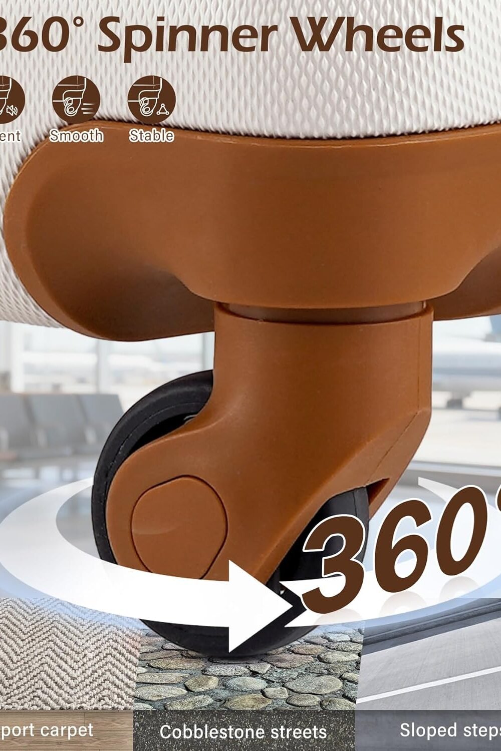 Beige-Brown Hardshell Luggage Set With Spner Wheels - Image 4