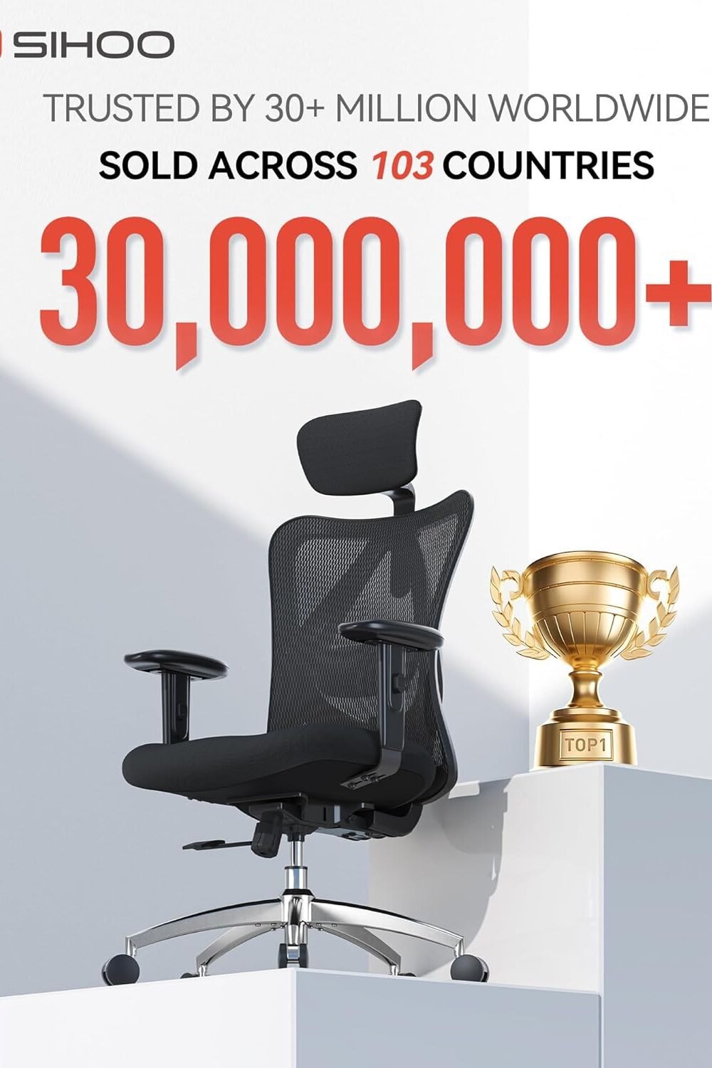 Sihoo M Ergonomic Office Chair - High Back Mesh With Djustab - Image 5