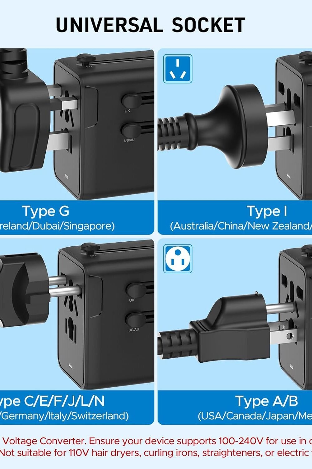 Universal Gan Avel Dapter - Worldwide Usb Charger - Image 6