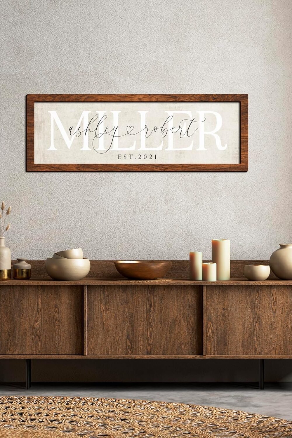 Personalized Couples Family Name Sign - Cusm Wooden Decor - Image 5