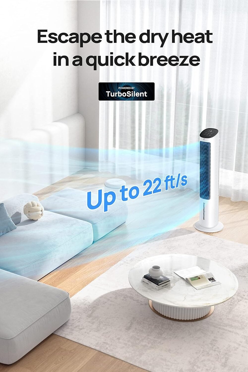 Dreo Bladeless Evaporative Cooler Fan - Speeds - Image 4