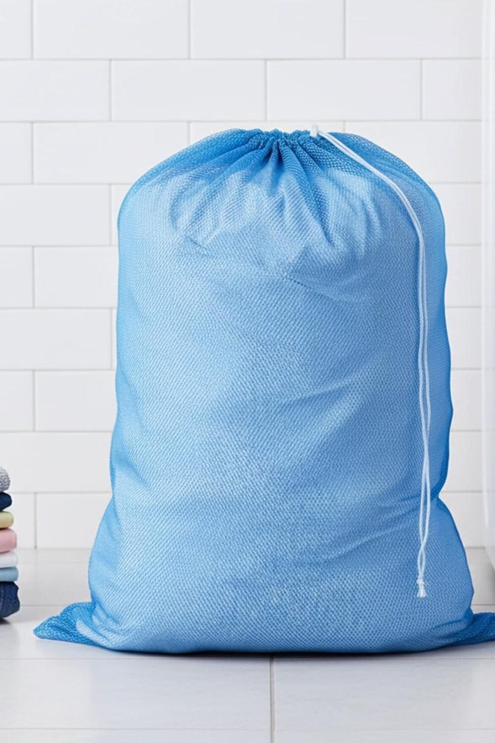 Honey-Can-Do Mesh Laundry Bag With Drawstrg, Blue - Image 3