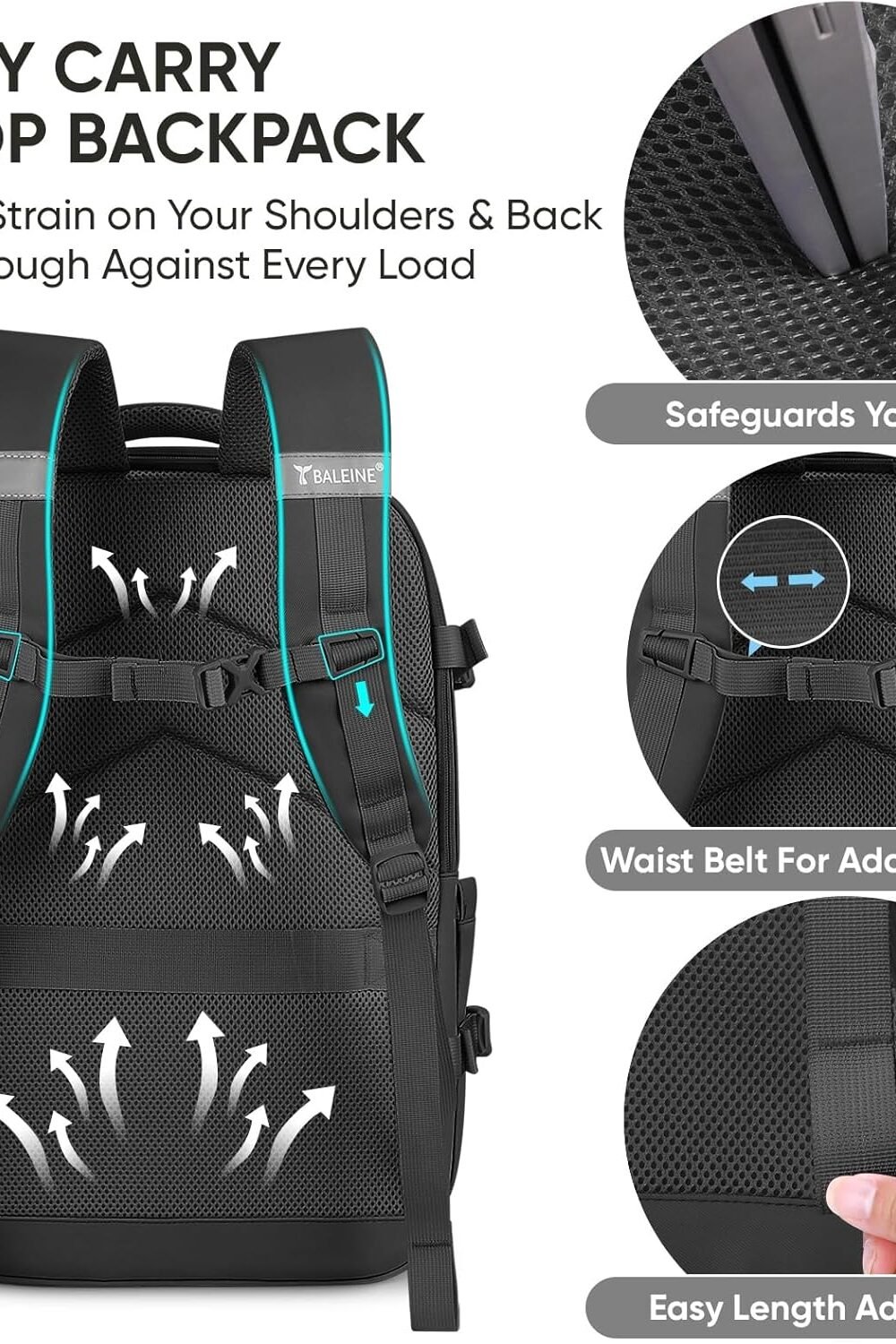 Bleine Vel Large Backpack Men Women - Image 3