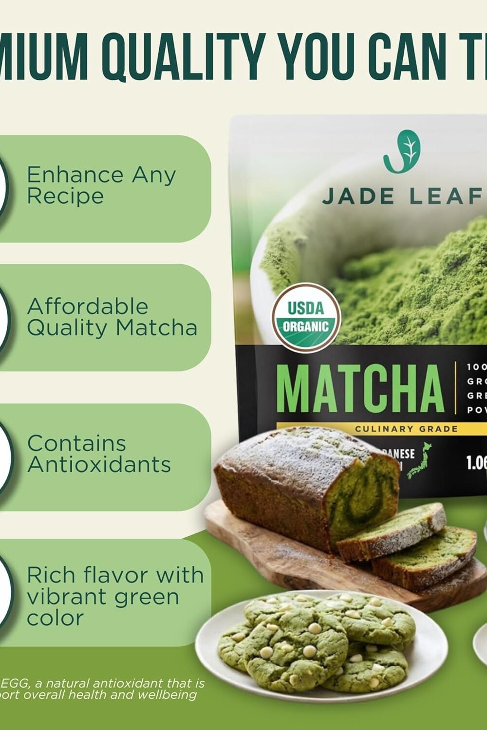 Organic Culary Grade Matcha Powder - Jade Leaf - Image 4
