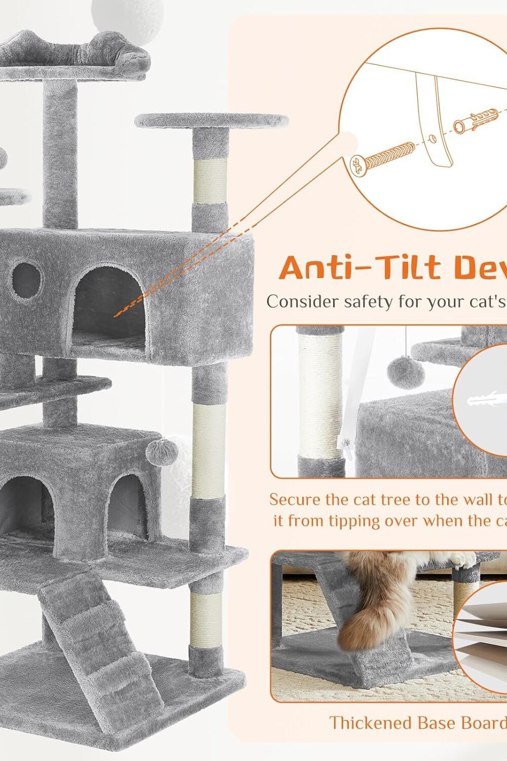 Sweetcrispy Multi-Level Cat Condo With Scratchg Post - Image 6