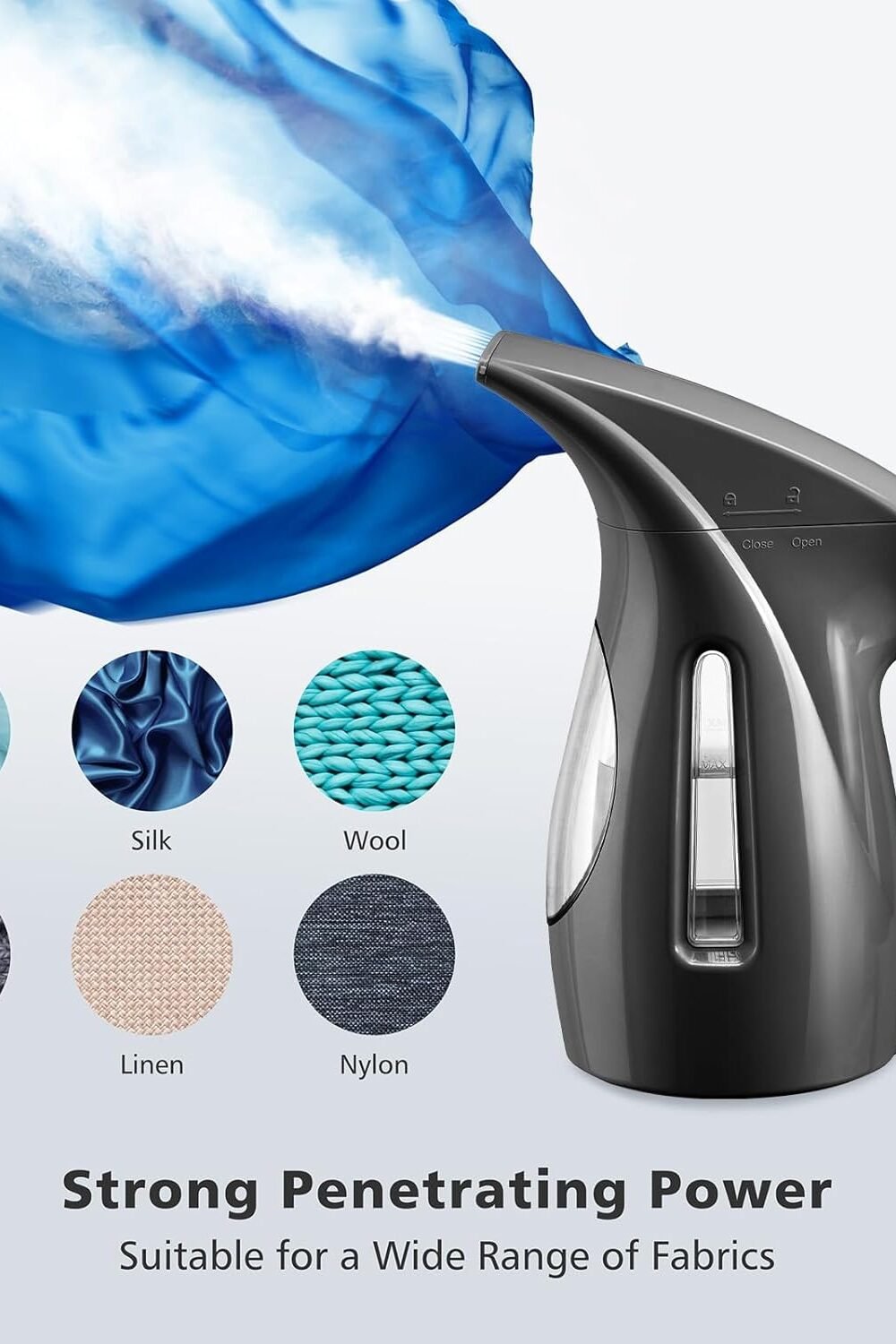 Hilife Portable Handheld Clothes Steamer - Black - Image 4