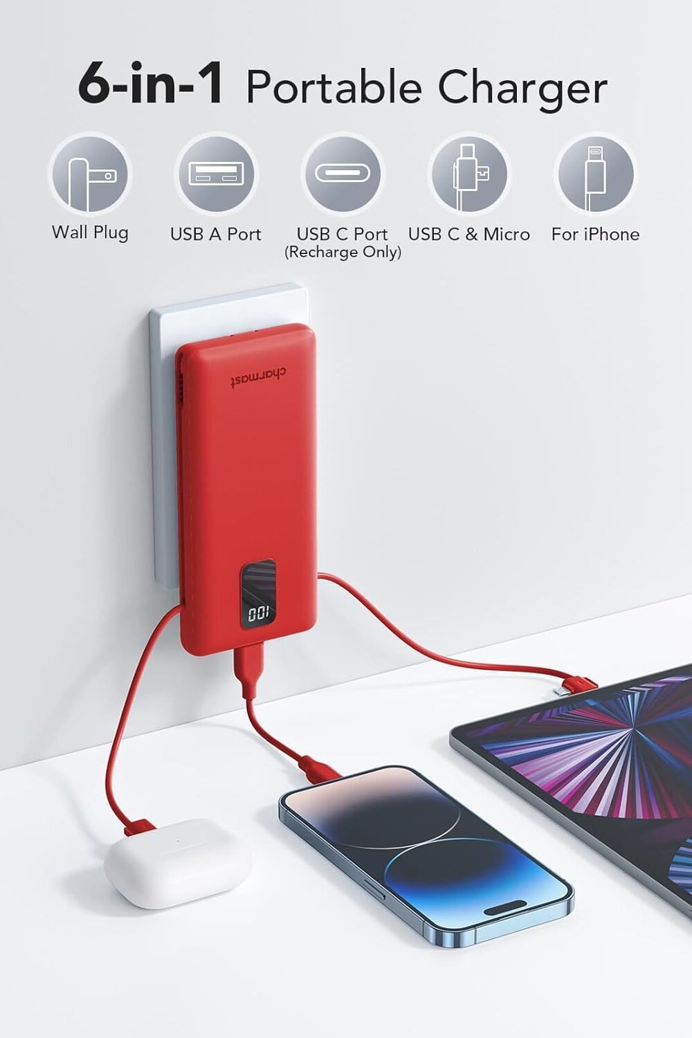Charmast Portable Charger With Built- Cables - Slim Power Ba - Image 2