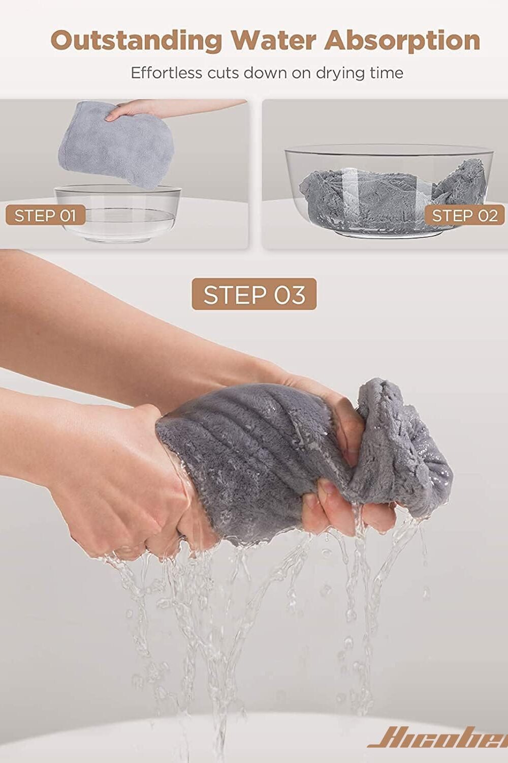 Hicober Quick Dry Microfiber Hair Wrap - Soft Turban Women 7 Hicober Quick Dry Microfiber Hair Wrap - Soft Turban Women - Image 7