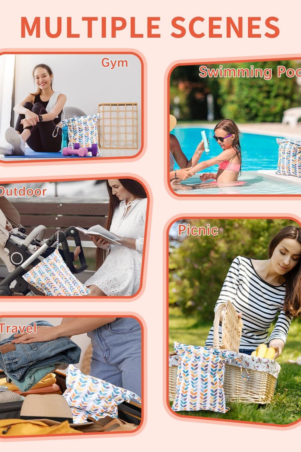 Babygoal Wet Dry Bags - Reusable Diaper Swim Bags - Image 3