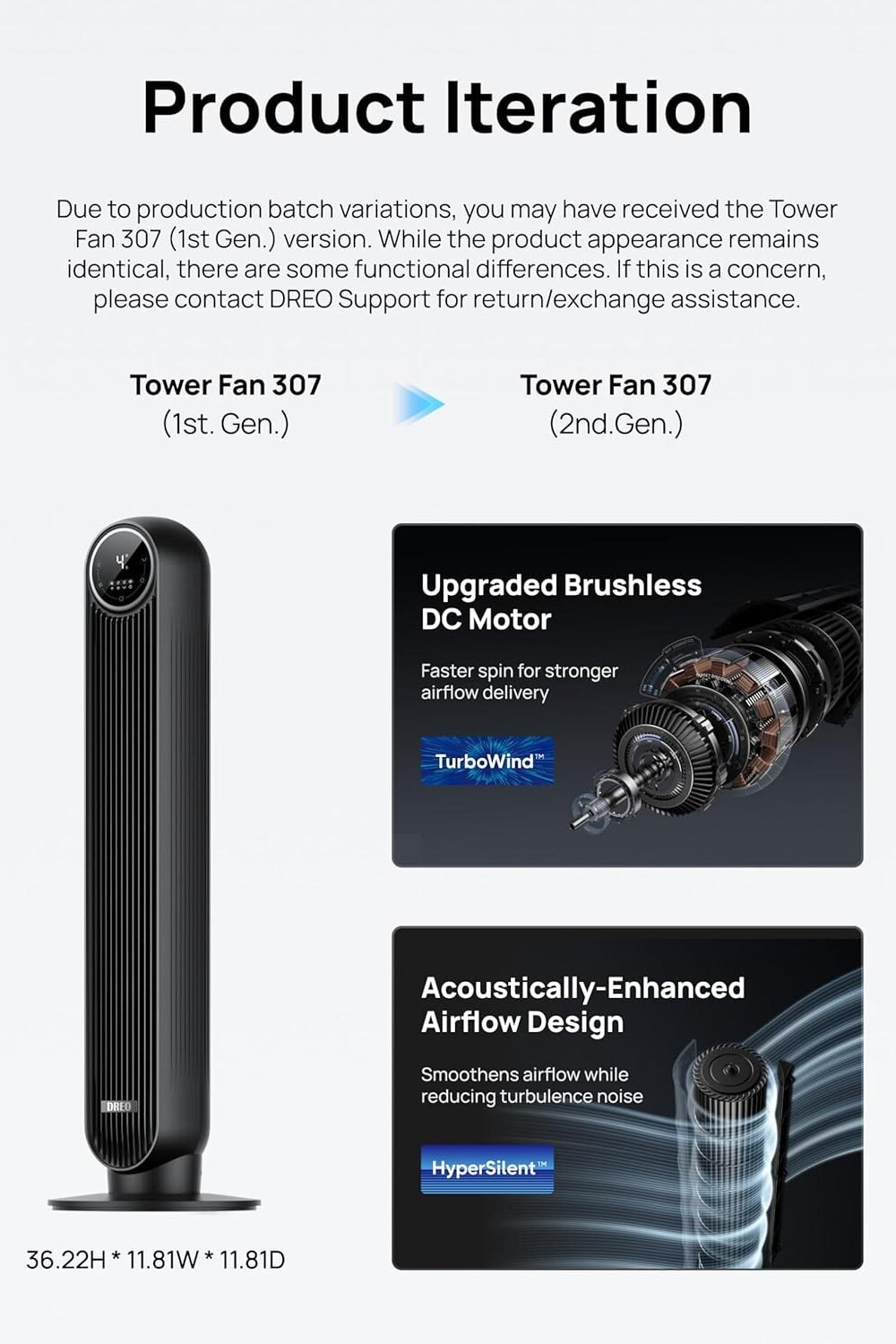 Dreo Bladeless High Velocity Fan With Remote - Ultra Quiet - Image 9