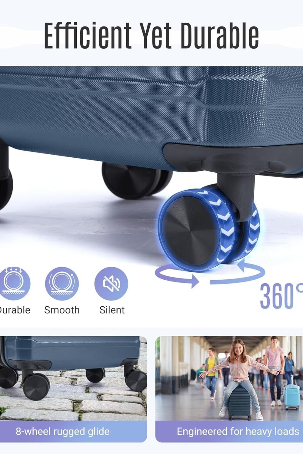 Durable Light Flight Luggage Set - Piece Hard Shell Suitcase - Image 4