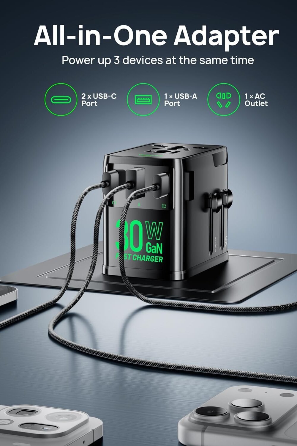 Universal Gan Avel Charger With Usb-C Usb Ports - Image 3