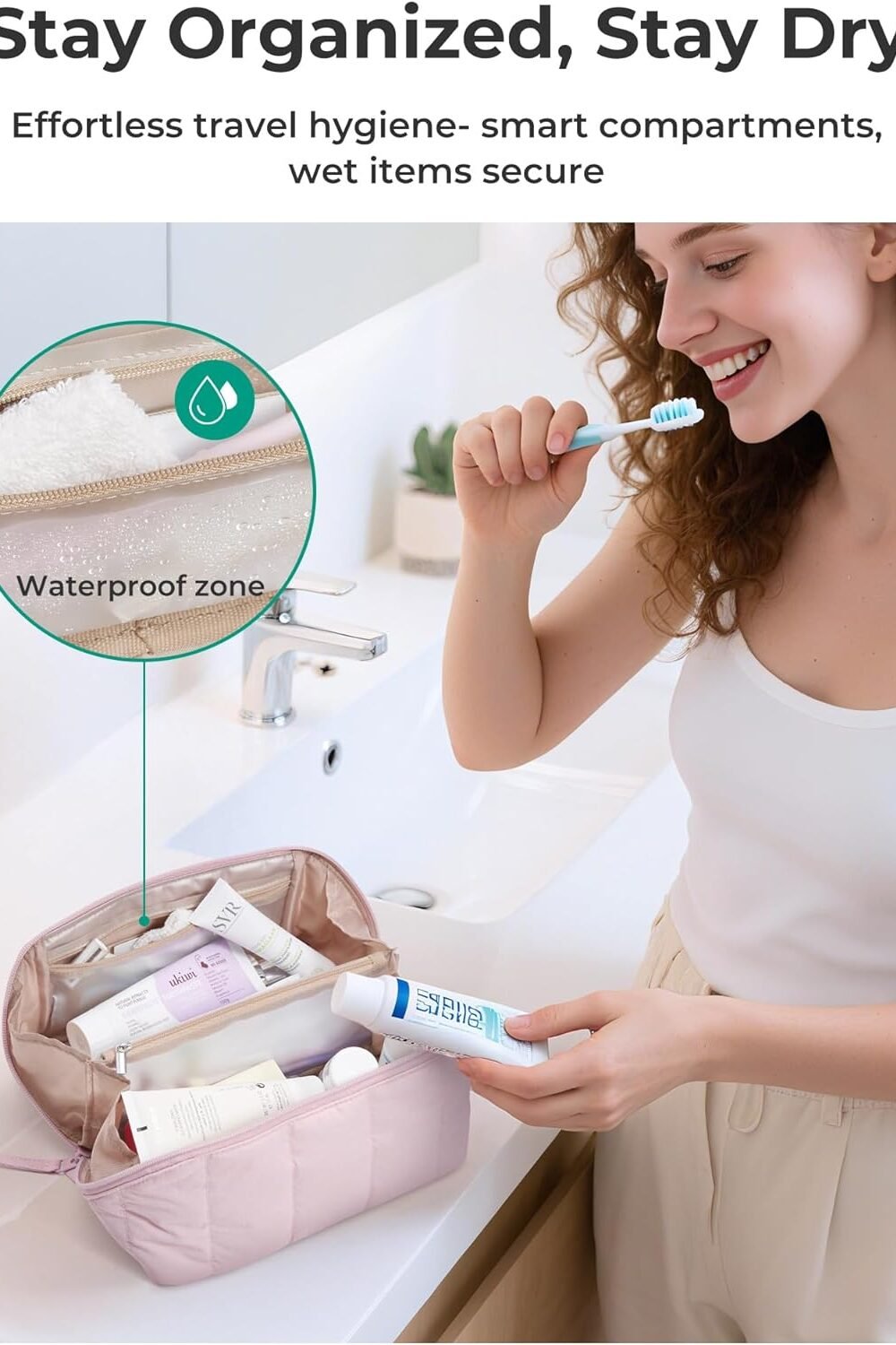 Bgsmrt Women'S Makeup Bag - Water-Resistant Organizer - Image 3