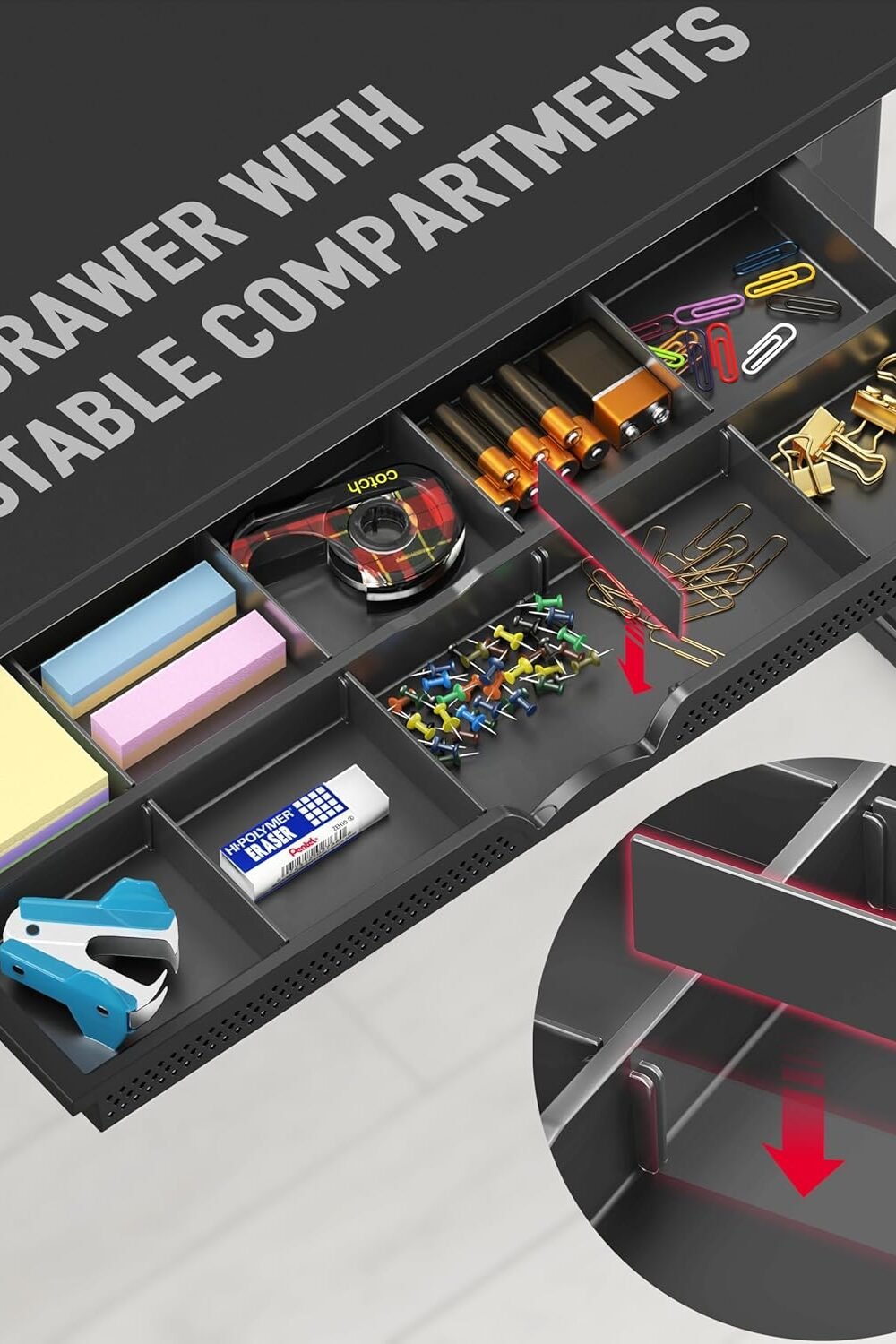 Height Djustable Electric Standg Desk With Drawer - Black - Image 5